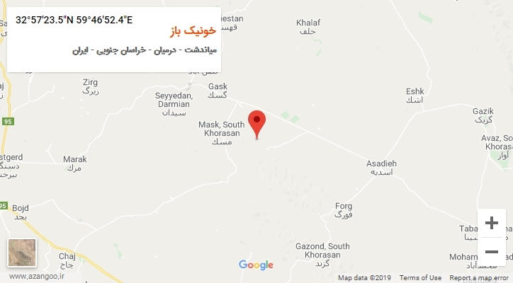 روستای خونیک باز بر روی نقشه