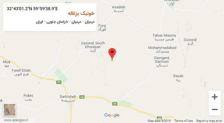 روستای خونیک بزغاله بر روی نقشه