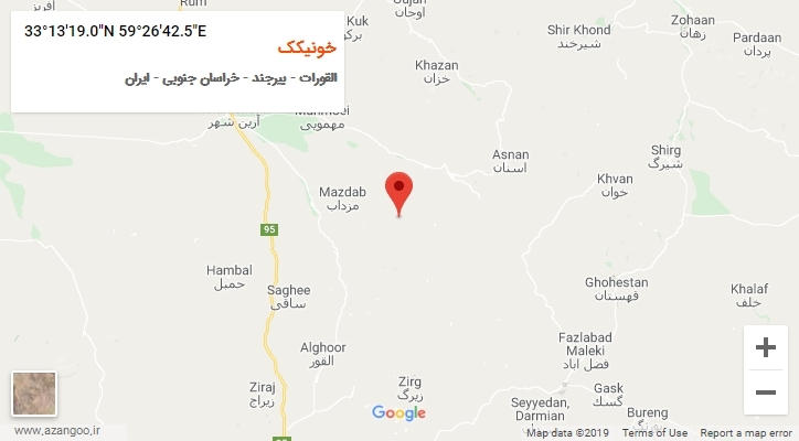 روستای خونیکک بر روی نقشه