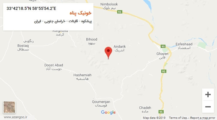 روستای خونیک پناه بر روی نقشه