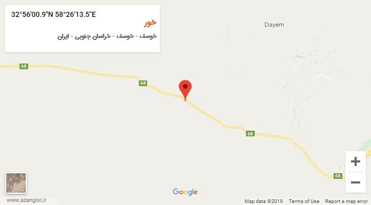 روستای خور بر روی نقشه