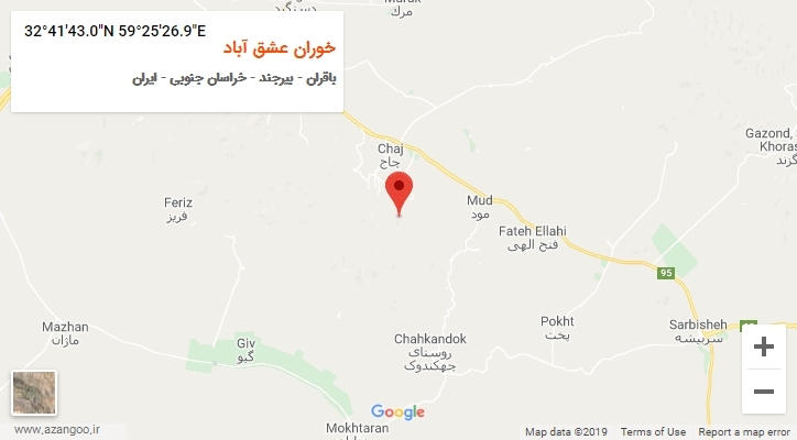 روستای خوران عشق آباد بر روی نقشه