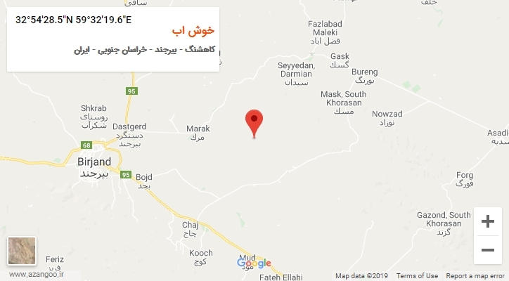 روستای خوش اب بر روی نقشه