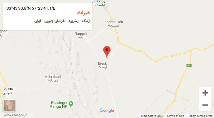 روستای خیرآباد بر روی نقشه