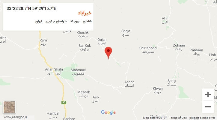 روستای خیرآباد بر روی نقشه