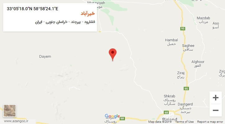 روستای خیرآباد بر روی نقشه