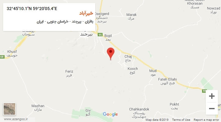 روستای خیرآباد بر روی نقشه