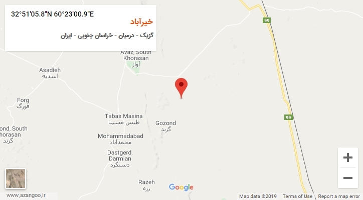 روستای خیرآباد بر روی نقشه