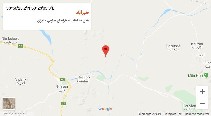 روستای خیرآباد بر روی نقشه