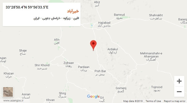 روستای خیرآباد بر روی نقشه