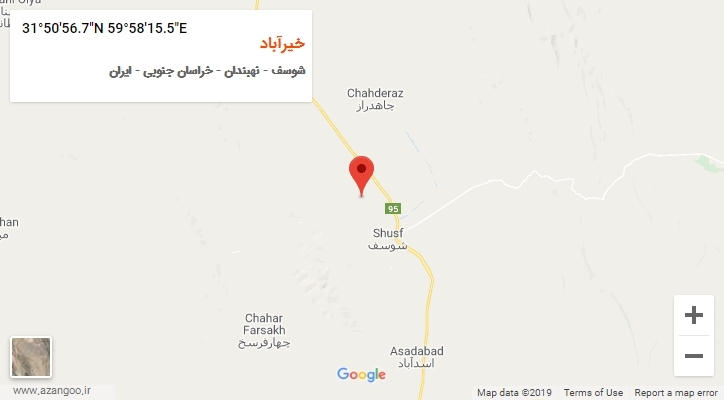 روستای خیرآباد بر روی نقشه