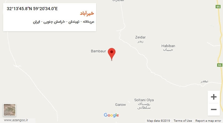 روستای خیرآباد بر روی نقشه