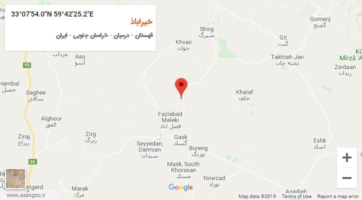 روستای خیراباذ بر روی نقشه