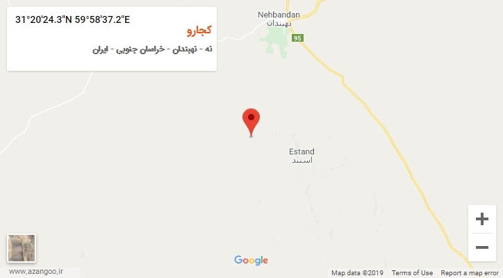 روستای کجارو بر روی نقشه