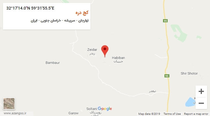 روستای کج دره بر روی نقشه