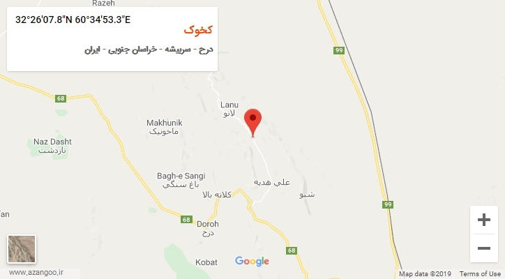 روستای کخوک بر روی نقشه