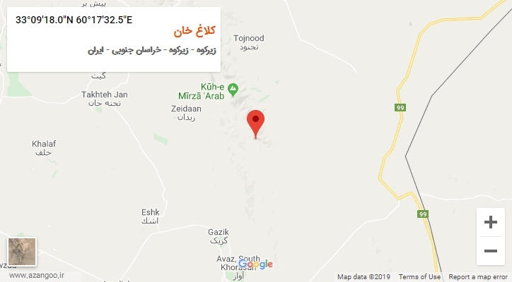 روستای کلاغ خان بر روی نقشه