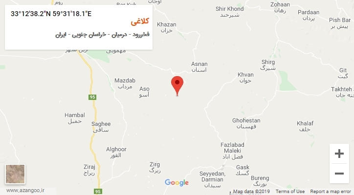 روستای کلاغی بر روی نقشه