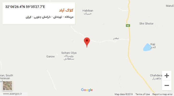 روستای کلاک آباد بر روی نقشه