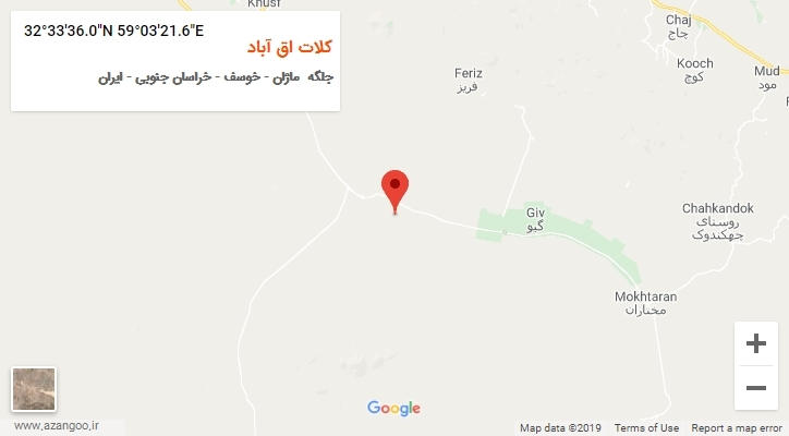 روستای کلات اق آباد بر روی نقشه