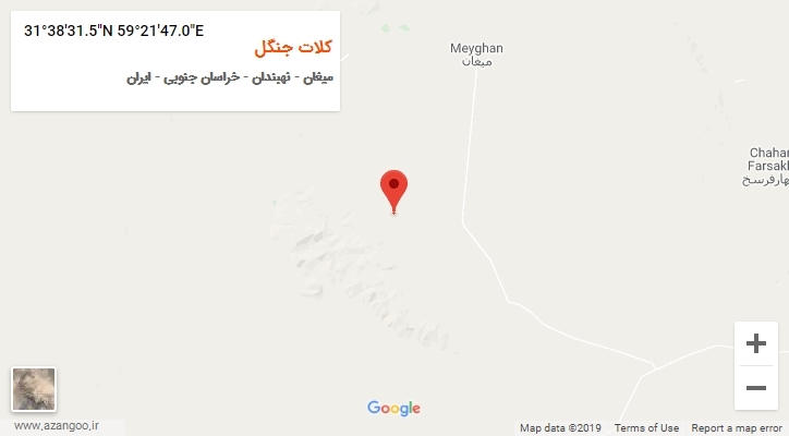 روستای کلات جنگل بر روی نقشه