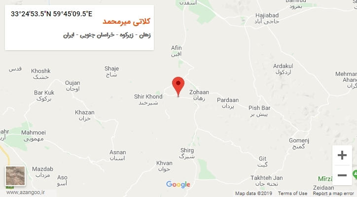روستای کلاتی میرمحمد بر روی نقشه