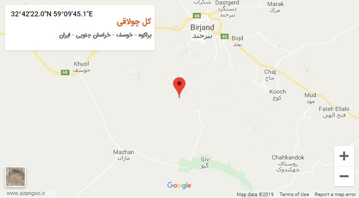 روستای کل چولاقی بر روی نقشه