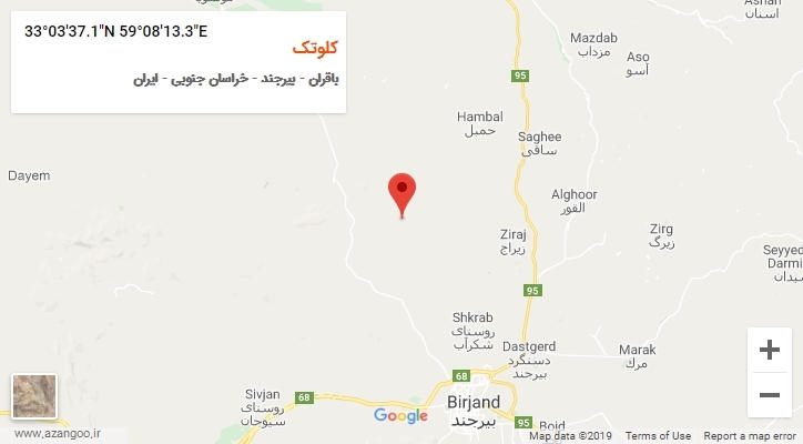 روستای کلوتک بر روی نقشه