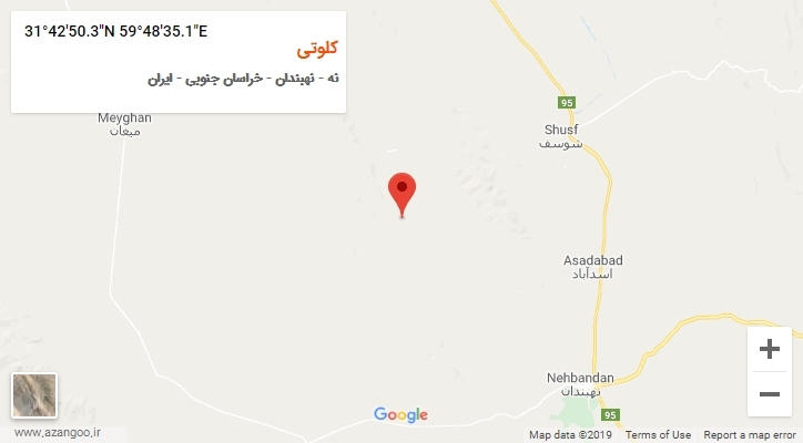 روستای کلوتی بر روی نقشه