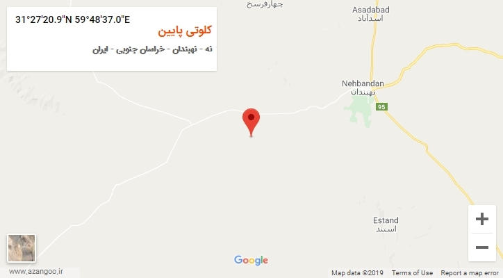 روستای کلوتی پایین بر روی نقشه