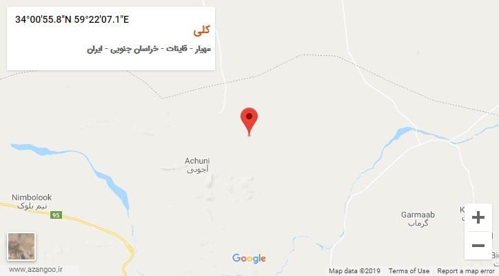 روستای کلی بر روی نقشه