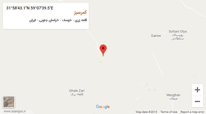 روستای کمرسبز بر روی نقشه