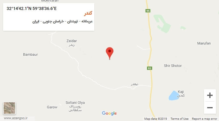 روستای کندر بر روی نقشه