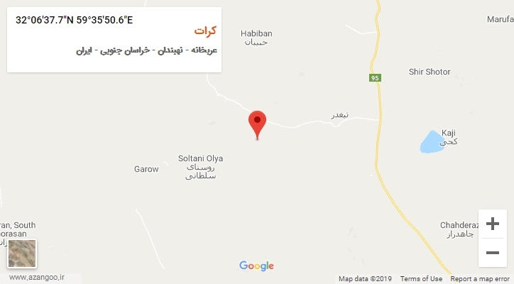 روستای کرات بر روی نقشه