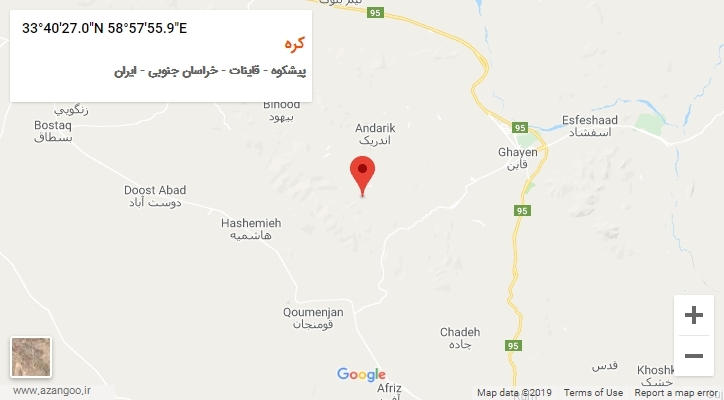 روستای کره بر روی نقشه