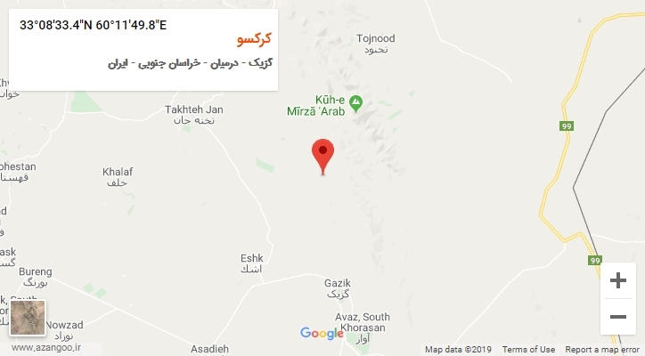 روستای کرکسو بر روی نقشه