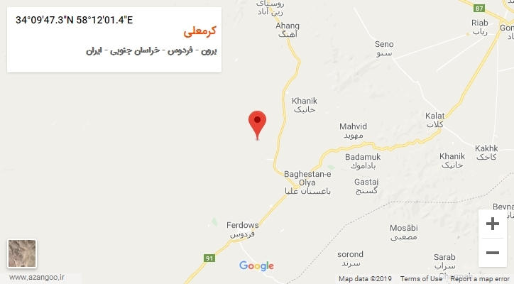 روستای کرمعلی بر روی نقشه