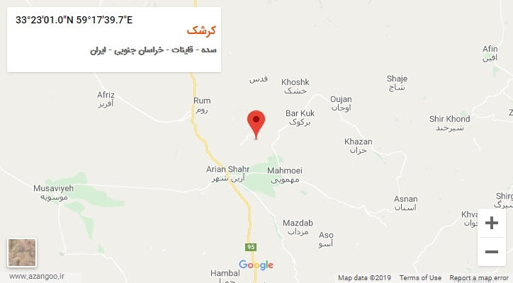 روستای کرشک بر روی نقشه