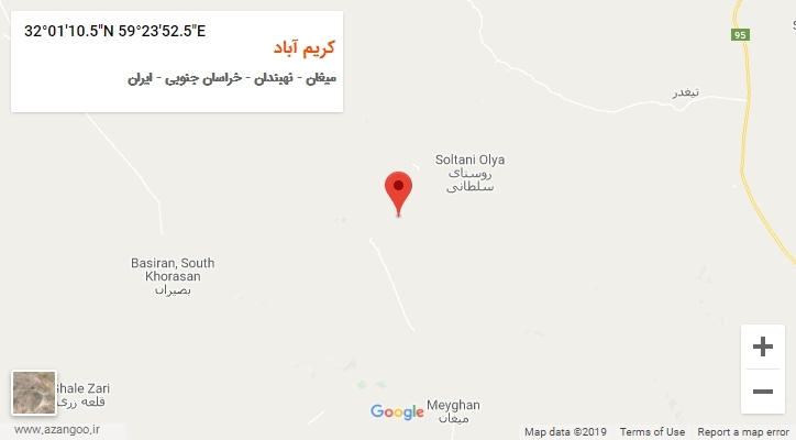 روستای کریم آباد بر روی نقشه