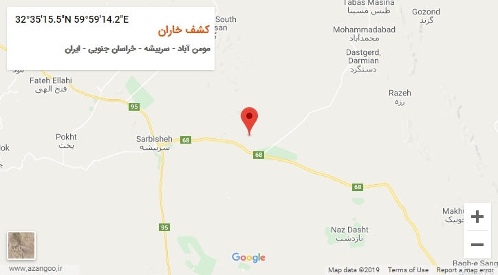 روستای کشف خاران بر روی نقشه