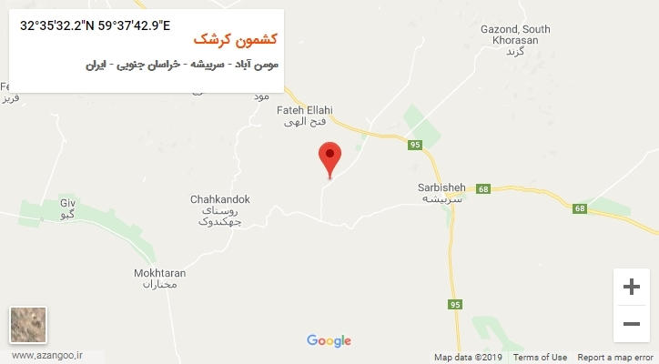 روستای کشمون کرشک بر روی نقشه