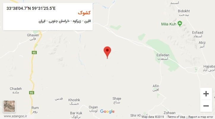 روستای کشوک بر روی نقشه