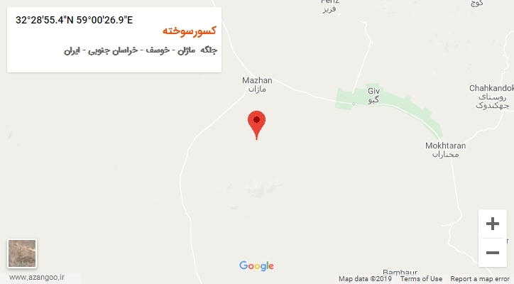 روستای کسورسوخته بر روی نقشه