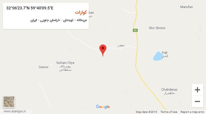 روستای کوارات بر روی نقشه