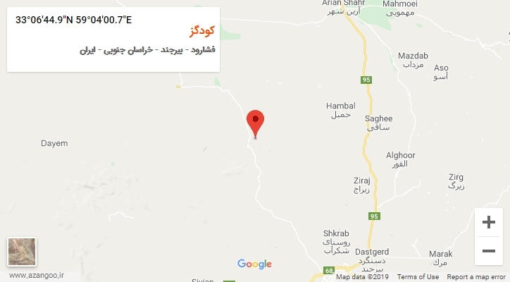 روستای کودگز بر روی نقشه