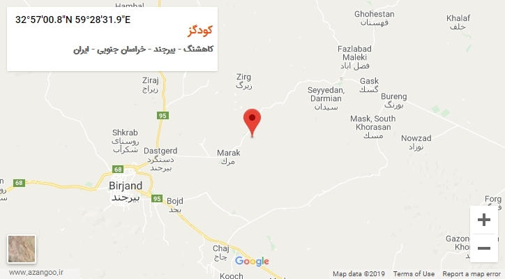 روستای کودگز بر روی نقشه