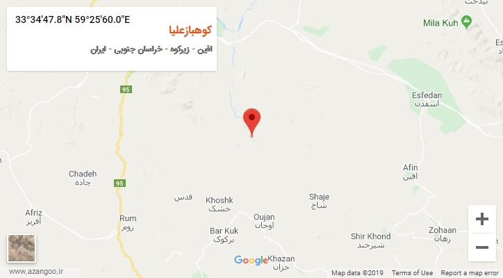 روستای کوهبازعلیا بر روی نقشه
