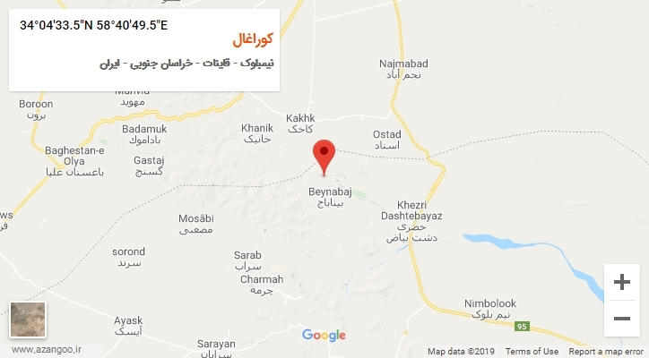 روستای کوراغال بر روی نقشه