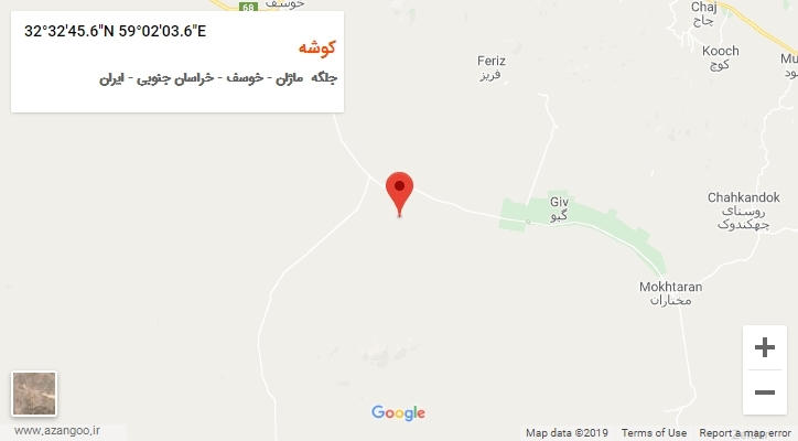 روستای کوشه بر روی نقشه