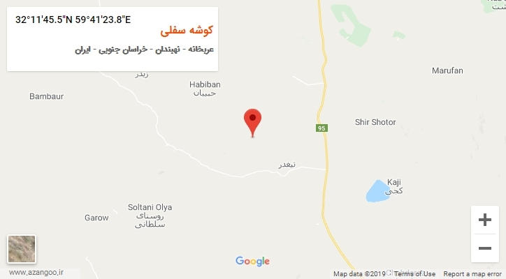 روستای کوشه سفلی بر روی نقشه